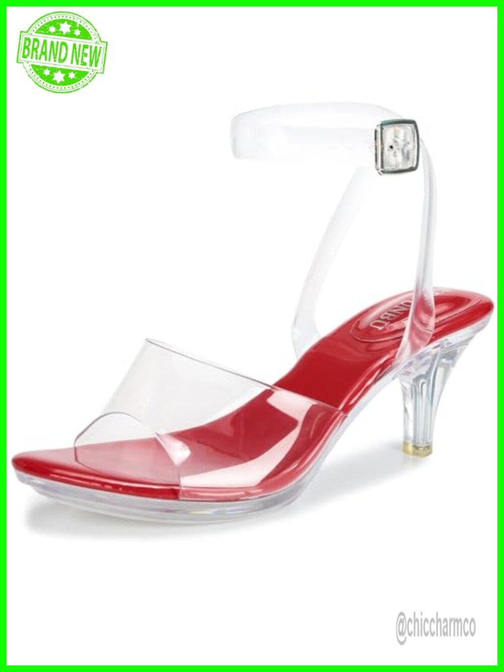 Clear Strappy Platform Heels Women Stiletto Open Toe Ankle Strap Buckle